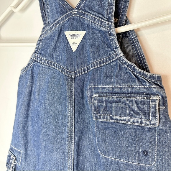 OshKosh Denim Short Overalls American Flag Snap Strap Baby Girl Boy 3 - 6 Month - Picture 4 of 7
